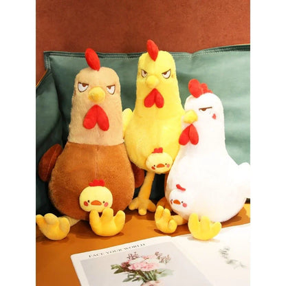 Angry Squat Chicken Plush Toy - Cute & Funny Gift for Kids