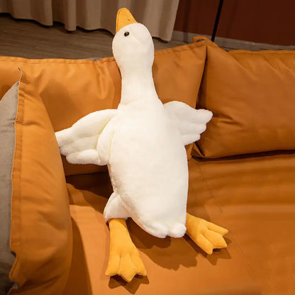 White Goose Plush Pillow Soft Stuffed Animal Toy for Kids