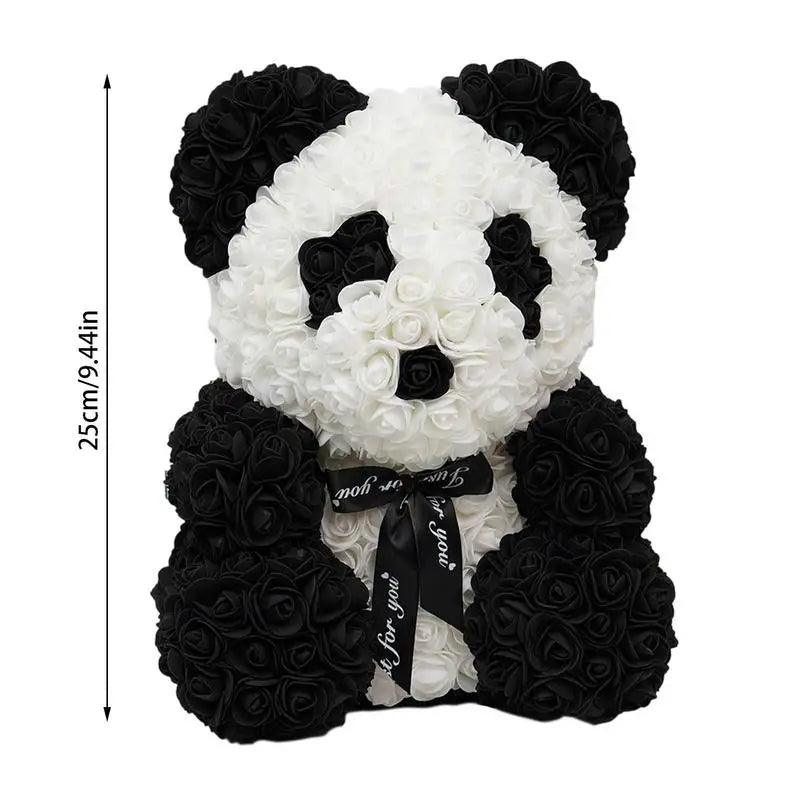 Artificial Foam Rose Panda Bear