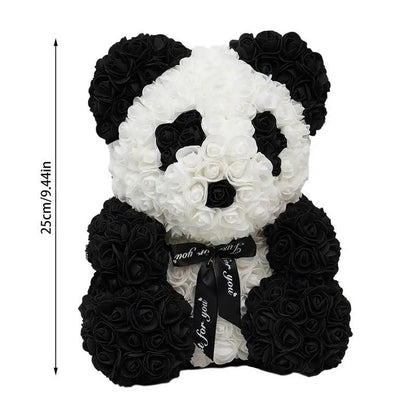 Artificial Foam Rose Panda Bear