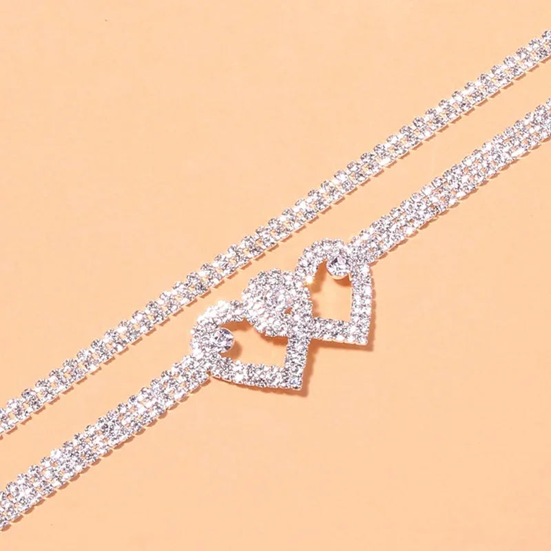 Rhinestone Chain Anklet Bracelet