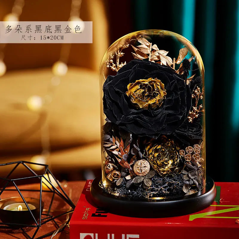 Eternal Rose Glass Dome Light Decor