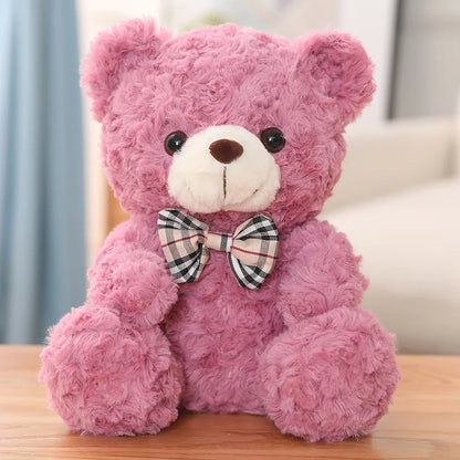 Kawaii Teddy Bear Plush Toy with Bow 25/35cm Soft Stuffed Animal for Gift