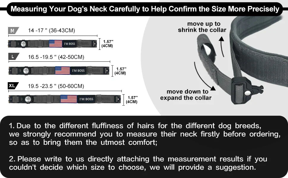 AirTag Dog Collar with Handle, Tactical Dog Collar for Large Medium Dogs