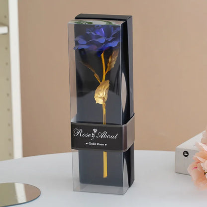 Gold Foil Rose Artificial Flower Gift for Valentine's Day
