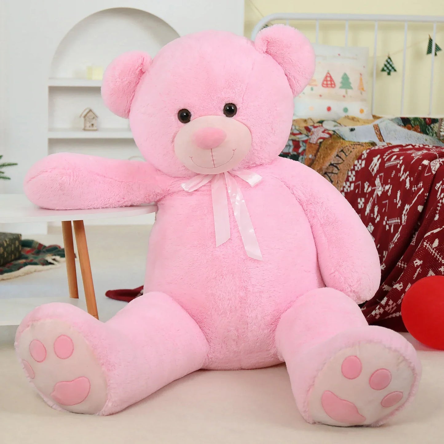 Giant Teddy Bear 5 Feet Pink Plush Life Size Gift
