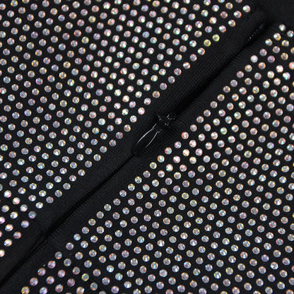Black Mesh Strapless Mini Dress