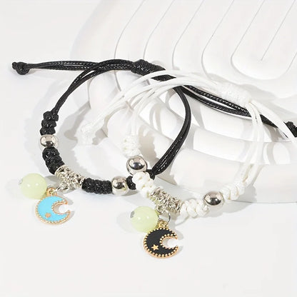 Luminous Star Matching Charm Bracelets Set of 2