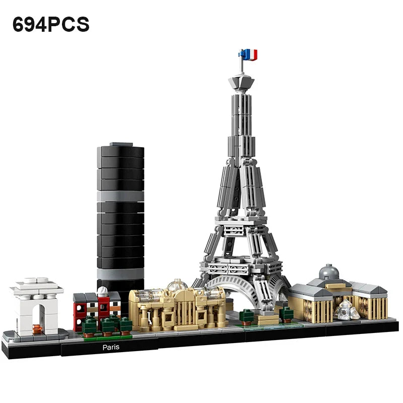 694PCS Arc De Triomphe Eiffel Tower Architecture Pairs Building Blocks