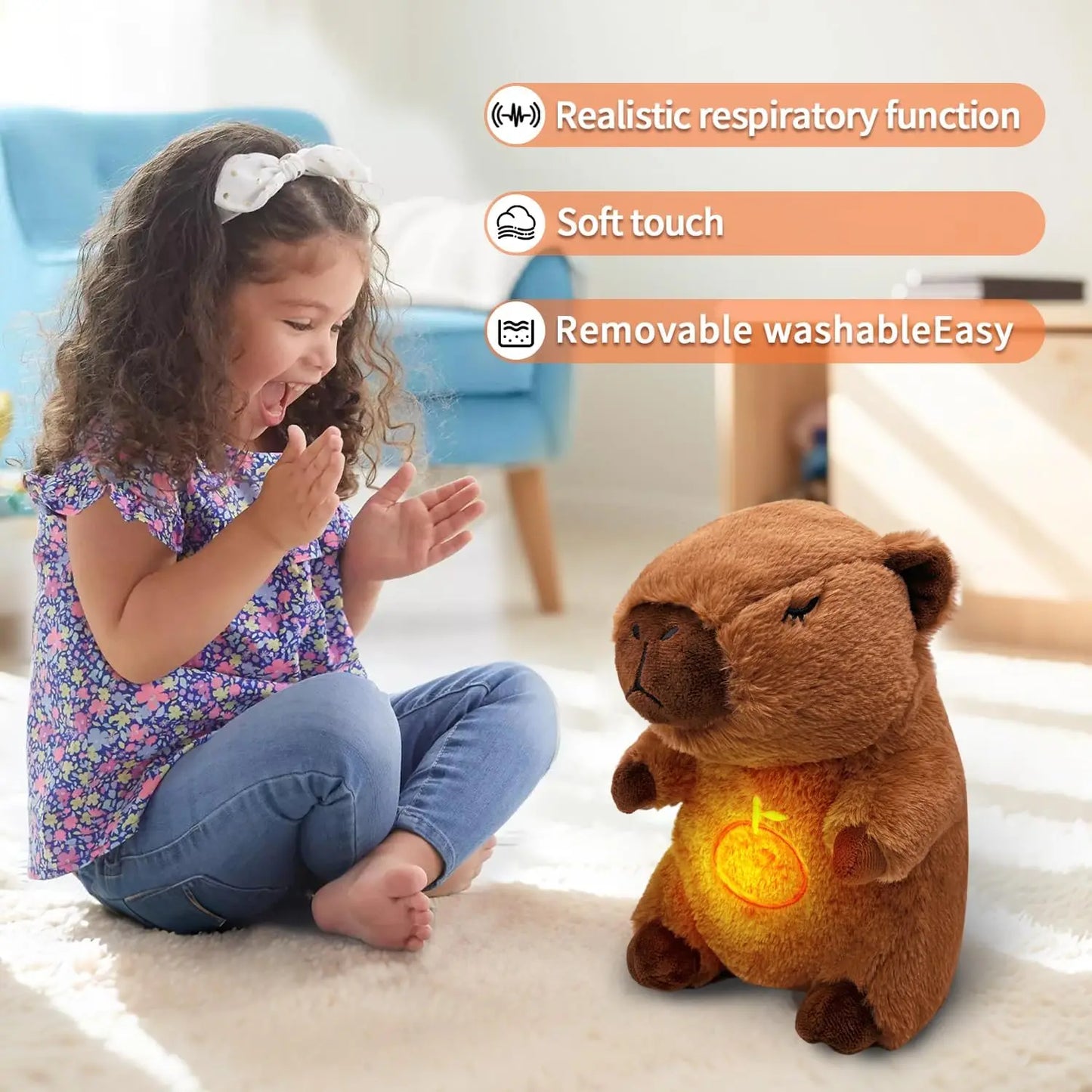 Breathing Capybara Plush Sleep Companion