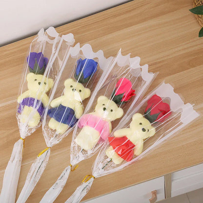 Artificial Rose Bear Soap Flower Bouquet