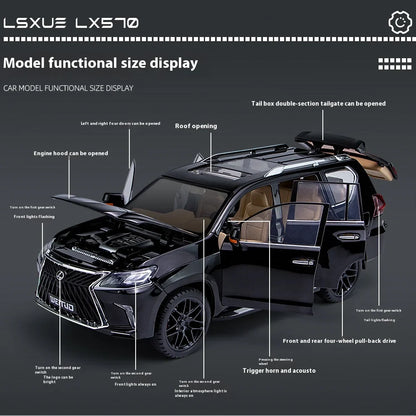 Large 1:18 Lexus LX570 Off-road SUV Metal Alloy Diecast Car
