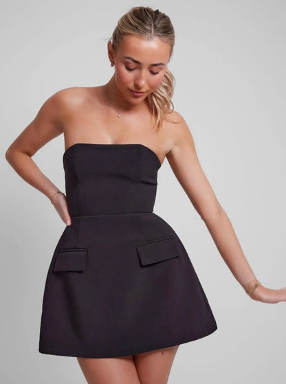 Solid Tube Mini Dress