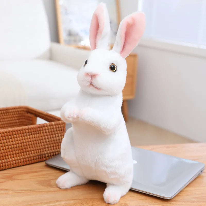 Cute Plush Rabbit Doll - Adorable Squat & Standing Huggable Gift for All Ages