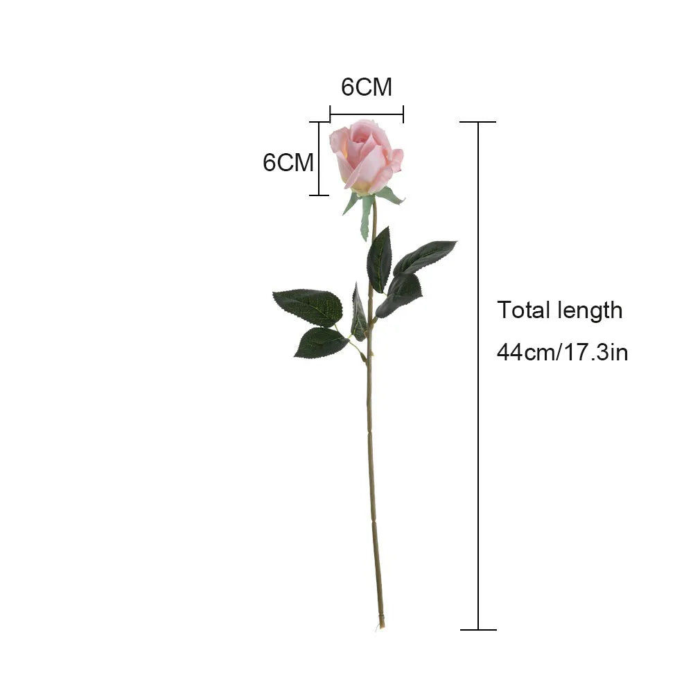 10-Piece Real Touch Moisturizing Rose Bud Artificial Flowers for Wedding and Home Decor