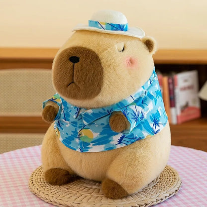 Cute 21cm Capybara Plush Toy - Fluffy Beach Style Stuffed Animal Gift