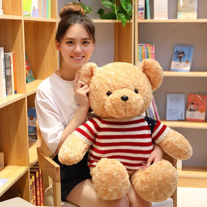 American Sweater Teddy Bear Plush Toy Soft Gift for Kids