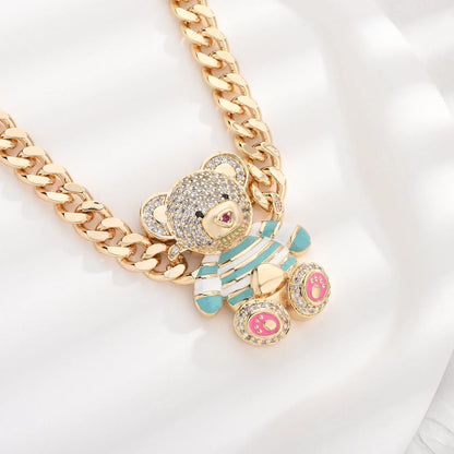 Dainty Teddy Bear Pendant Necklace
