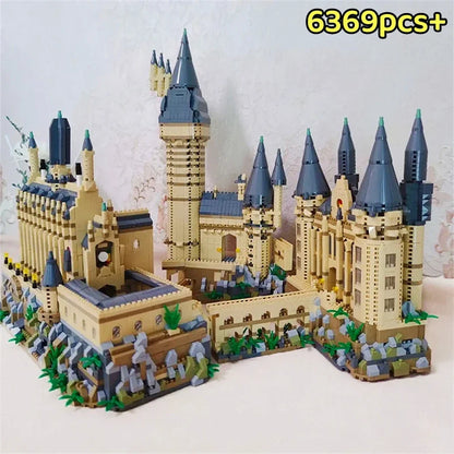 City Creative Medieval Magic School Castle Famous Architecture Palace Model Building Blocks