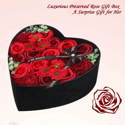Heart-Shaped Rose Gift Box Foam Artificial Roses for Valentine's Day and Special Occasions