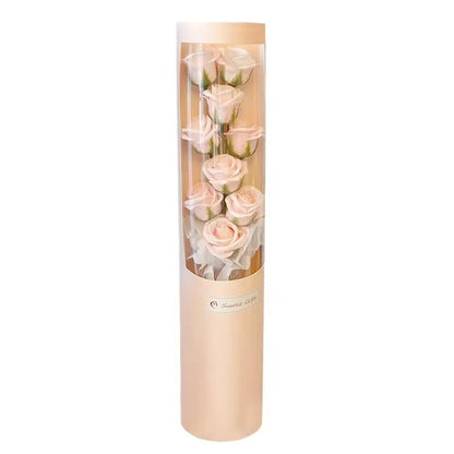 Charming Rose Bouquet Soap Flower Gift Box with LED Light for Valentine's Day and Special Occasions