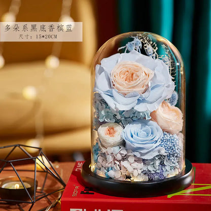 Eternal Rose Glass Dome Light Decor