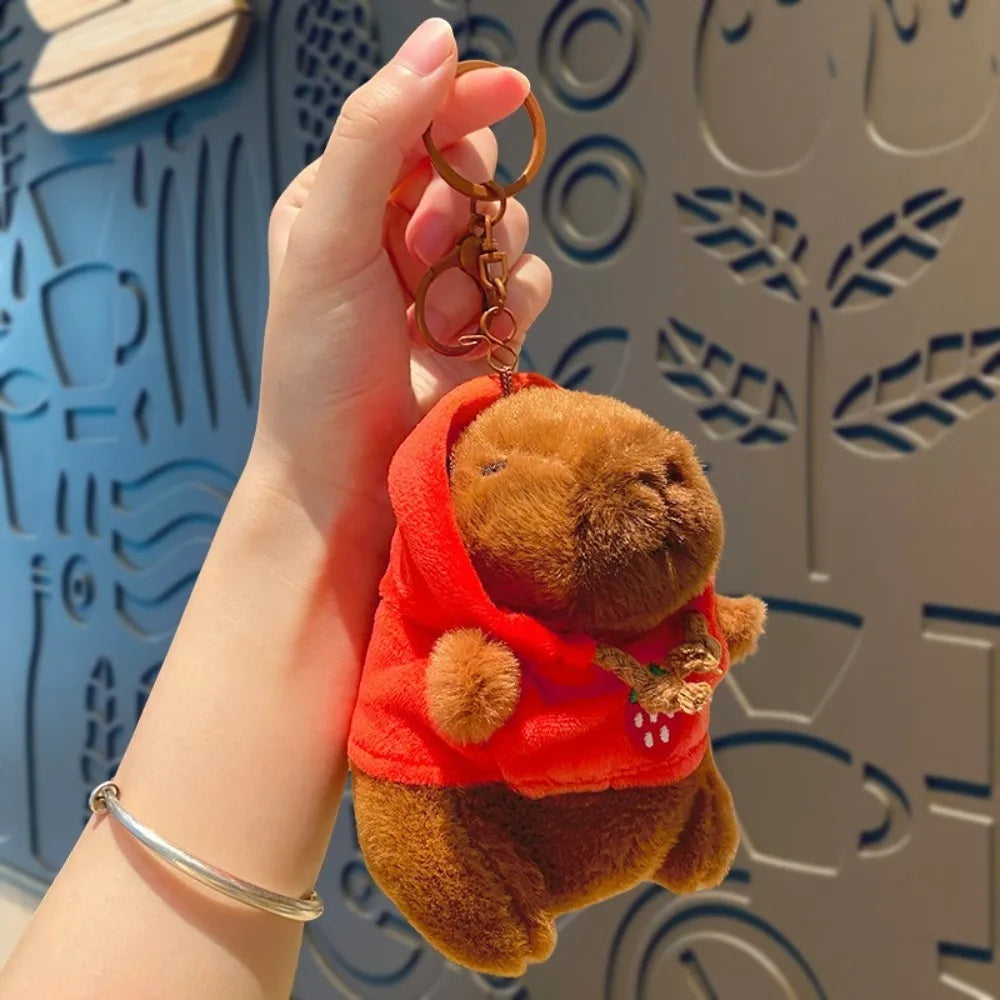 Capybara Plush Toy with Hoodie and Wings Mini Soft Stuffed Doll