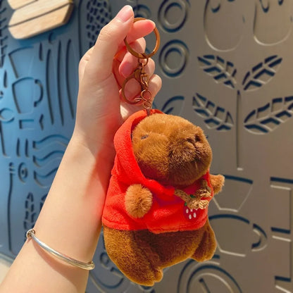 Capybara Plush Toy with Hoodie and Wings Mini Soft Stuffed Doll