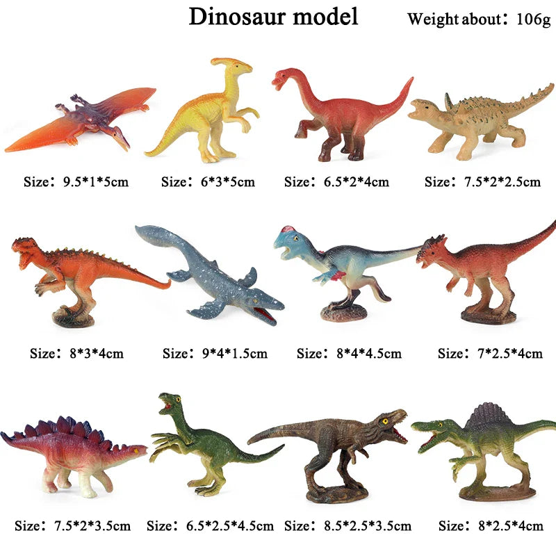 Montessori Miniature Lion Shark Horse Dinosaur Animals Model Set Action Figures