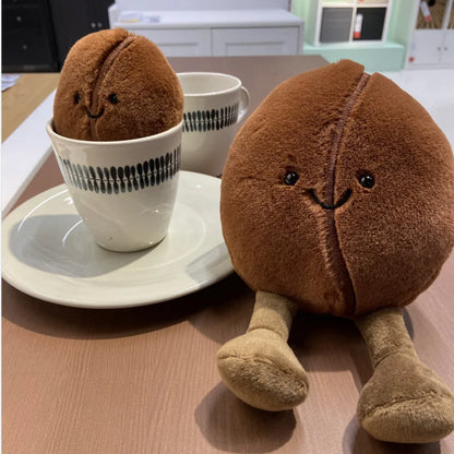 Cozy Coffee Bean Plush Doll Pillow - Soft & Adorable Decor for Any Space