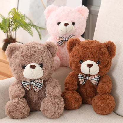 Kawaii Teddy Bear Plush Toy with Bow 25/35cm Soft Stuffed Animal for Gift