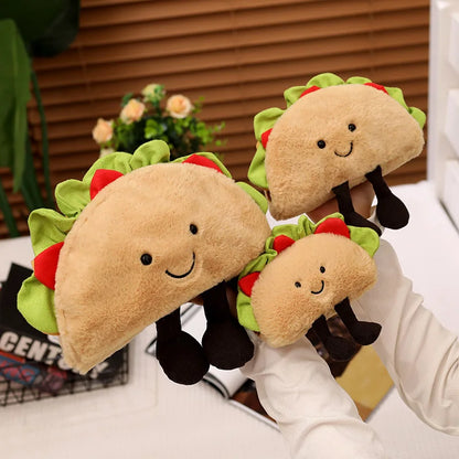Taco Plush Toy & Bubble Tea Pillow - Soft Fruit Drink Doll Cushion Gift