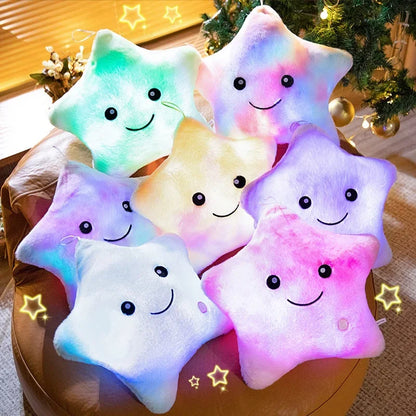 LED Star Plush Toy Soft Stuffed Star Pillow for Kids and Home Decor