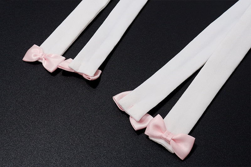 White Bow Design Top And Mini Skirt Set