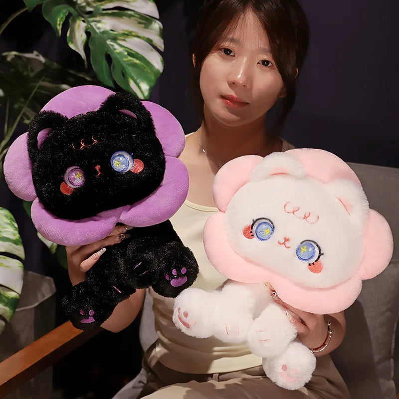 Cute Floral Cat Plush Toy 30cm Soft Stuffed Doll
