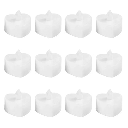 12pcs Heart Shaped Flameless LED Tealight Candles