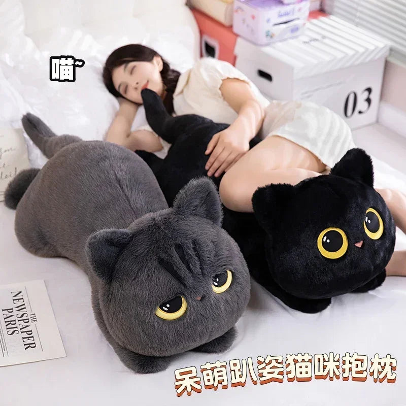 50cm Black Cat Plush Pillow Soft Cuddly Stuffed Toy