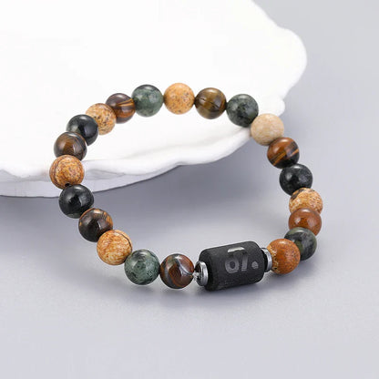 12 Zodiac Natural Stone Beaded Bracelet