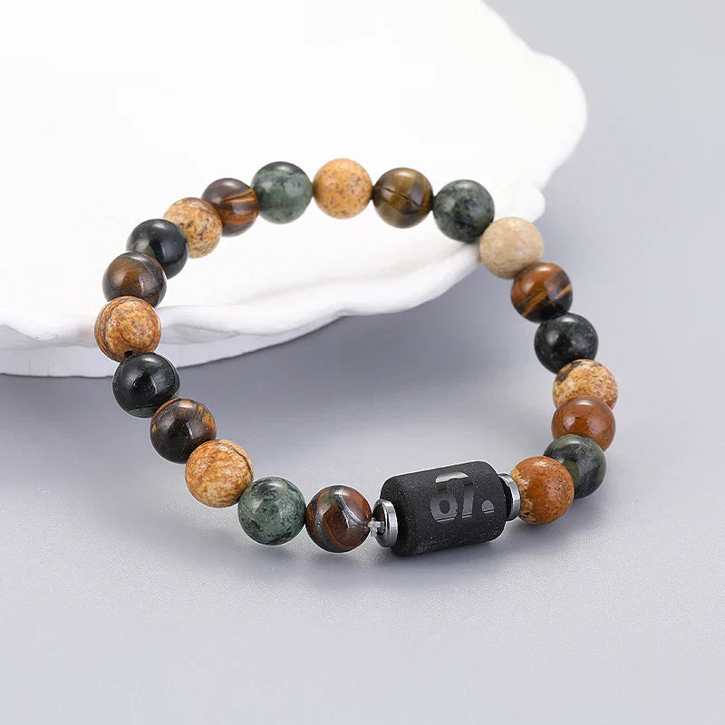 12 Zodiac Natural Stone Beaded Bracelet