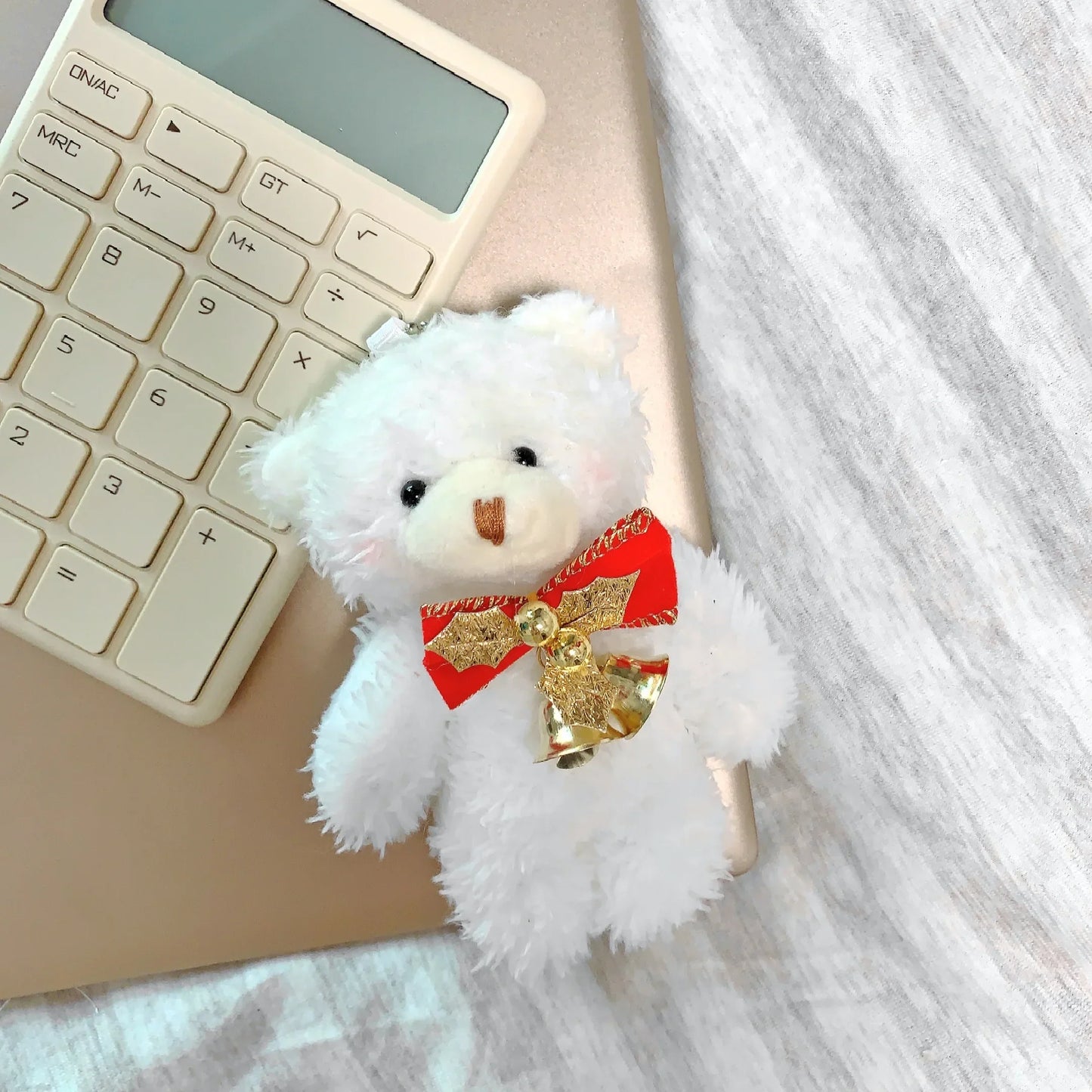 12cm Plush Teddy Bear Keychain Soft Stuffed Animal Pendant for Gifts