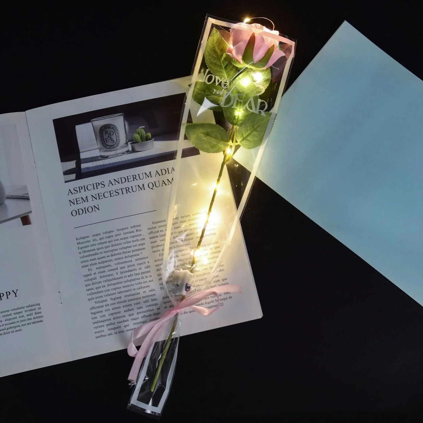 LED Light Up Rose Bouquet Decor
