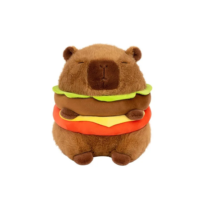 Hamburger Capybara Plush Toy Soft Cute Stuffed Animal Pillow