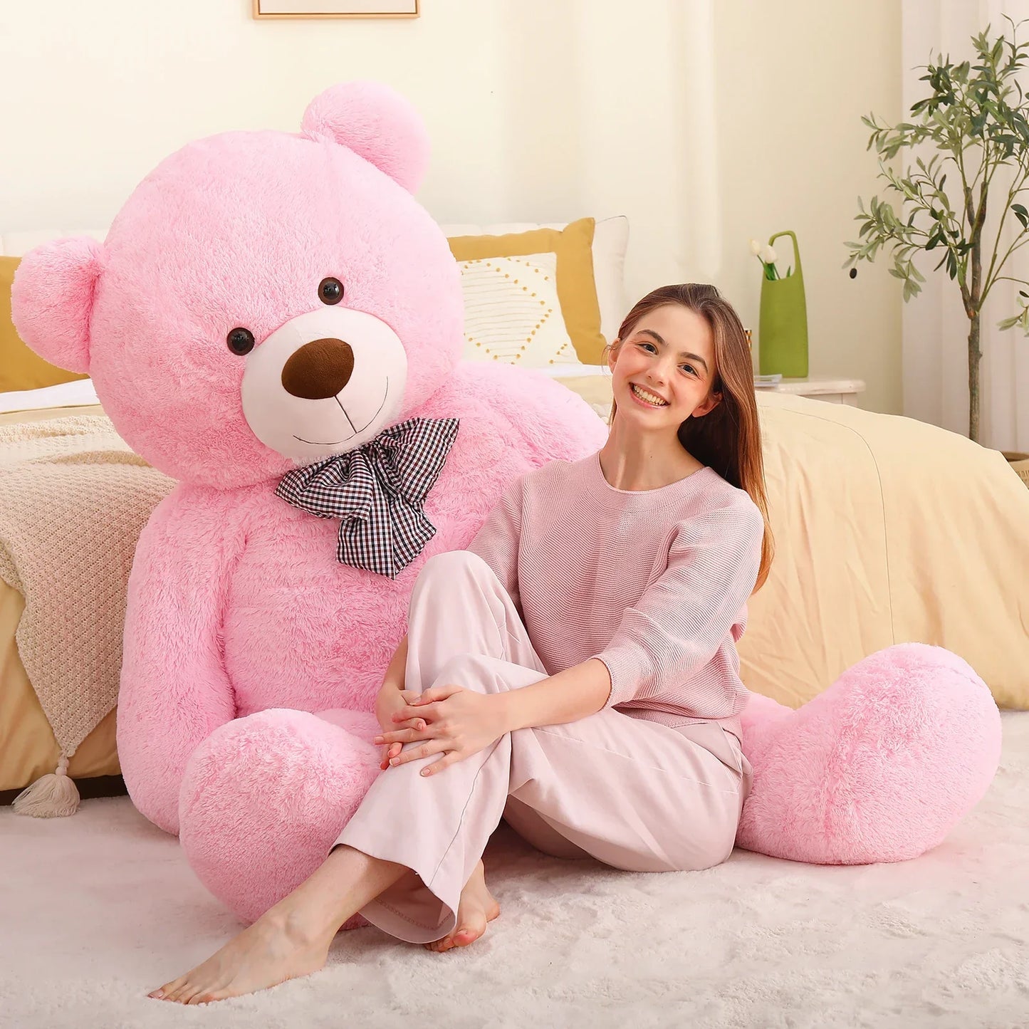 Giant 6-Foot Pink Teddy Bear Plush Toy for Valentine's Gift