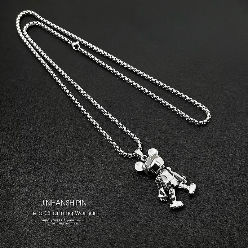 Movable Bear Pendant Necklace