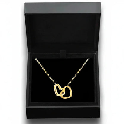 Personalized Double Heart Name Necklace in Stainless Steel