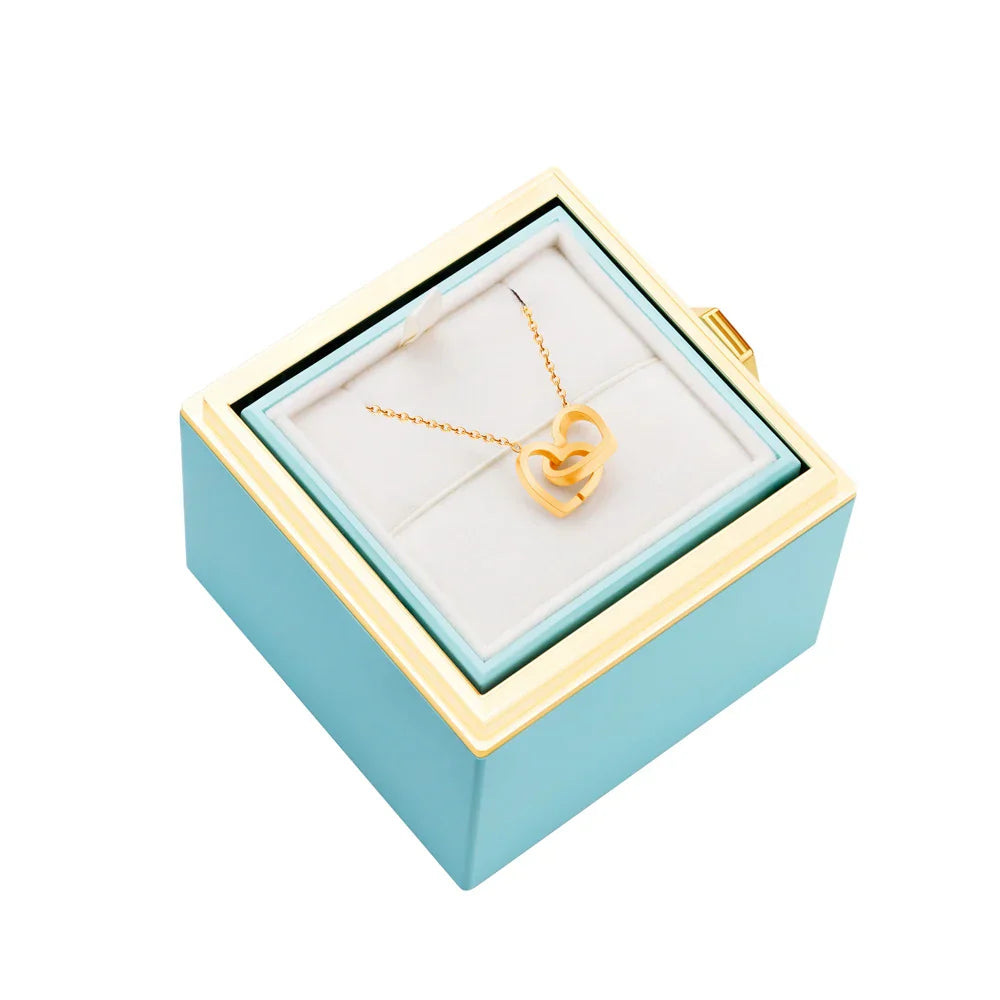 Personalized Heart Name Pendant Necklace with Rose Gift Box