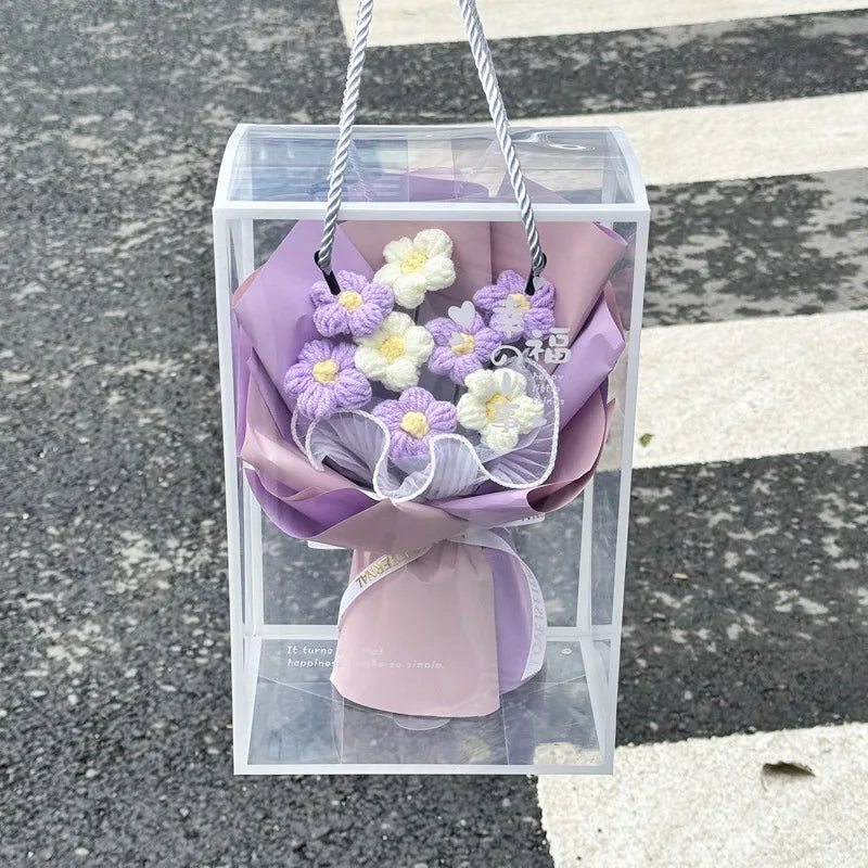 Hand-Woven Rose Flower Bouquet Artificial Flowers for Birthday and Valentine's Day