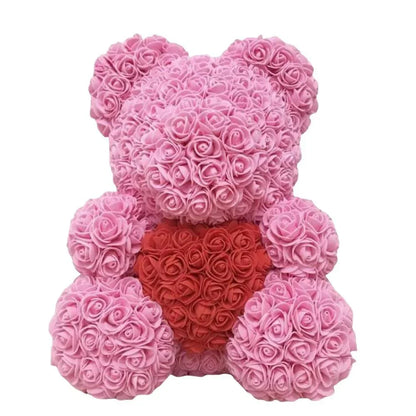 Artificial Foam Rose Panda Bear