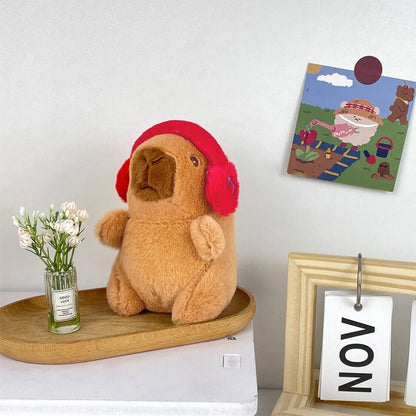 Capybara Plush Toy with Hoodie and Wings Mini Soft Stuffed Doll