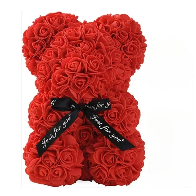 Eternal Rose Teddy Bear Artificial Flower Gift for Special Occasions